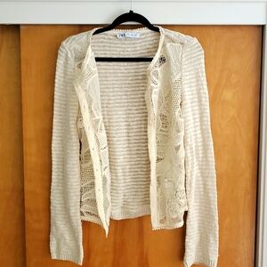 Zara - Crochet Knit Button Up Cartigan